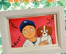 誕生日やご友人への似顔絵ギフト手描きします 絵本のような世界観で人物や動物のイラストを手描きします（小） イメージ1