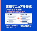 メモから引き継ぎに使える業務手順書を作ります 1業務・5ページまで／編集できるWord＋PDF イメージ1