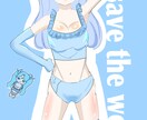歌ってみたのイラストやアイコン、ポスター描きます 異色肌の女の子が得意です背景もこだわります！ イメージ2