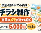 学童・親子イベントのチラシを制作します 文章がまとまっていなくても安心！内容整理から対応 イメージ1