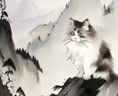 水墨画風/猫/イラストを作成します 猫飼い主向け/水墨画風イラスト イメージ3