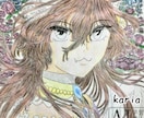 お花に囲まれた色鉛筆とペン画の1枚絵描きます オリジナルの1枚絵が欲しい人必見！ イメージ2
