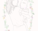 赤ちゃんとママのおしゃれ線画描きます 赤ちゃんとママの素敵な写真をおしゃれな線画イラストに イメージ2