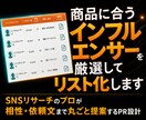 商品に合うインフルエンサーを厳選してリスト化します SNSリサーチのプロが相性・依頼文まで丸ごと提案するPR設計 イメージ1