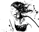 人物の【墨絵イラスト】を作画します 墨が放つ鮮やかなコントラスト。墨絵イラスト制作します。 イメージ10