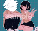 ベタ塗りイラストアイコン作成します 印象的な女の子のイラスト欲しい方是非！ イメージ3