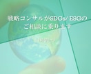 SDGs・ESGの相談に乗ります 戦コンがSDGs・ESGの方針・施策等のご相談に乗ります。 イメージ1