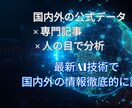 国内外の一次情報だけを徹底的に調査分析報告します あらゆる業種、質問に対して国内外の一次情報だけを徹底的に調査 イメージ1