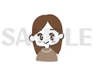 カフェオレ色の手描き女の子アイコン作成します 納品は即日〜OK！LINEやSNS、名刺に個性を出したい方に イメージ2