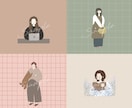 韓国っぽいシンプルアイコンイラストをお描きします SNS・ブログ・YouTube・プロフィールアイコンに୨♥୧ イメージ6