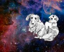 ペットのワンちゃんイラスト描きます 【犬限定】✰︎あなたのワンちゃんを宇宙に浮かばせませんか✰︎ イメージ7