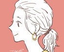 SNSのアイコンに★３色で横顔イラスト作成します ご希望の３色でおしゃれ可愛く仕上げます！ イメージ1
