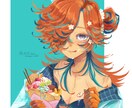 目を引く鮮やかでポップなキャラクターを描きます 鮮やかカラーで、キャラクターの魅力を最大限に！ イメージ1