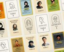 まずは似顔絵席札10名まで1万円で対応します 10名まで一律1万円。4デザイン選択可 イメージ1