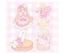 商用利用可！可愛い主線なしイラスト作成します ファンシー&可愛い！グッズやアクキーにおすすめです♪ イメージ2