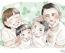 ご家族・カップル・ご友人の集合似顔絵描きます 別々に写っているお写真でもイラストでは一緒に！ イメージ2