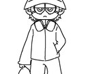 ストリートポップなイラスト(単色背景)を制作します 練習中のため激安で提供いたします。安さを求めるならココ! イメージ1