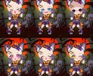 黒猫ゴシック衣装セミオーダーSDイラスト描きます 瞳の色・髪型を自由指定！ハロウィン向けの可愛いミニキャラ♪ イメージ7