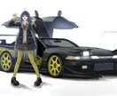 車とキャライラストの制作します カッコイイ車と かわいいキャラを1枚絵に！ イメージ5