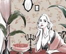 雑誌やメディアで実績有☆カットイラスト描きます オシャレで目を惹く挿絵をお描きします！人物・食物・建物 イメージ9
