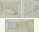 手描きの温かいパースでお部屋をイメージ化します CGじゃない、手書きの温かみで理想のお部屋を描きます。 イメージ2