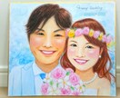 明るく優しい雰囲気の似顔絵を手描きいたします 水彩絵の具や色鉛筆でリアルかつ可愛らしいくお描きします イメージ3