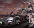 車とキャライラストの制作します カッコイイ車と かわいいキャラを1枚絵に！ イメージ8