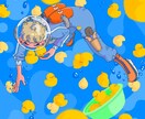 ポップでカラフルなイラスト描きます 周りと差をつけたい人必見！目を引く個性的な絵柄です！ イメージ3