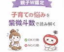 親子W鑑定｜子育ての悩みを紫微斗数で読み解きます お悩み1つに絞り、OK行動・NG行動まで具体的にまとめます イメージ1
