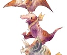 可愛い動物キャラクター、アイコンお描きします 水彩イラストでふんわり絵に仕上げます イメージ9