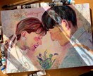 温かくて絵画的✨オシャレでそっくりな似顔絵描きます アクリル画の多彩なカラー、世界に一つの記念になる似顔絵作品 イメージ6