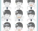 似顔絵＊表情イラスト９種セット制作します シンプルかわいいイラストセットで好感度と集客アップ！ イメージ3
