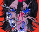ダークでビビットなMVサムネイルお描きします ダークなサムネイル作成 ボカロ 歌ってみた、MVなど イメージ4