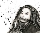 墨絵でリアルな人物画描きます お洒落に飾れるARTな墨絵を飾りませんか。 イメージ1