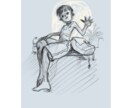 鉛筆風一枚絵を作成します 小説カバー・挿絵、ビジュアルにどうぞ イメージ4