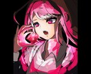 顔のアップ☆SNSで目立つアイコンを描きます 【エフェクト追加もOK】好きなものを詰め込んだSNSアイコン イメージ3