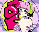 ポップでFunkyなSNSアイコンをお安く描きます 目立つアイコンが安くほしい？？それならお声がけください！！ イメージ4