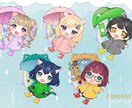 プレゼントにも！アンブレラSDイラスト制作します 傘＆レインコートの梅雨SD（ミニキャラ・ちびキャラ）イラスト イメージ4