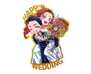 かわいい漫画タッチの似顔絵を描きます 結婚の記念や、大切な人へのプレゼントに。 イメージ2