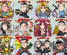 ビックリマンシール風似顔絵イラストを制作します シール実物も作成可能！広告・SNS・プレゼント等で必要な方へ イメージ10