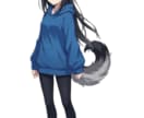 イリアム用立ち絵になります イリアム用立ち絵黒狐のパーカー女の子 イメージ1