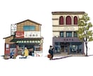 商店街や街並みを温かみのあるイラストにします 写真からノスタルジックな街角に イメージ5
