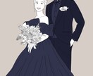 シンプルで可愛い結婚式で使えるイラスト描きます お二人の写真から似ていてもっと可愛いイラストにします！ イメージ3