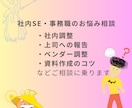 社内SE・事務職の悩み相談にチャットでのります 技術面以外での社内調整の方法や愚痴などチャットでお話ください イメージ1