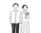 大人かわいい結婚式・記念日・お祝いイラスト描きます 結婚式・ギフトに使える大人可愛い似顔絵 イメージ8
