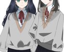 かわいいキャラクターイラスト描きます イラスト内で複数人描くこと可能です イメージ1
