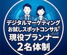 大手総合代理店現役プランナー2名が支援します 【まずは60分】デジタルマーケティングのお悩みを解決します イメージ1