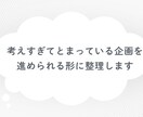 考えすぎて止まっている企画を整理します 次に何をすべきかが分かる状態に整えます イメージ1