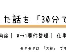 散らかった話を30分で1枚化します 会話が発散してもOK。整理役として同席します イメージ1