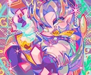 グッズ等に！ユニークでかわいいイラストを制作します 唯一無二の絵柄と色使いを活かし、キャラクターをお描きします イメージ4